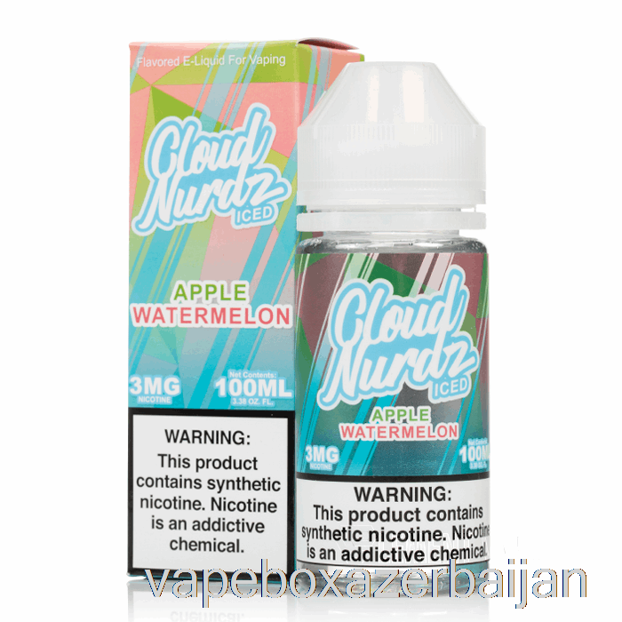 Vape Baku ICED Apple Watermelon - Cloud Nurdz - 100mL 0mg